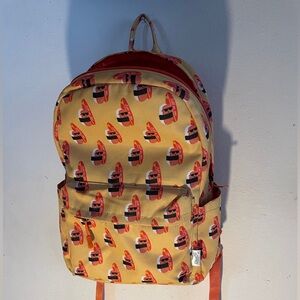Vibrant Surfboard Kids Backpack - Yellow and Red